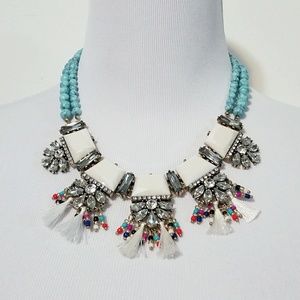 White Seedbead Statement Necklace